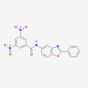 molecular formula C20H12N4O6 B391669 3,5-dinitro-N-(2-phenyl-1,3-benzoxazol-5-yl)benzamide 