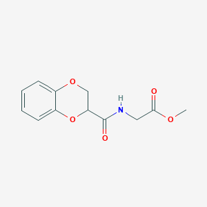 molecular formula C12H13NO5 B3916694 methyl N-(2,3-dihydro-1,4-benzodioxin-2-ylcarbonyl)glycinate 