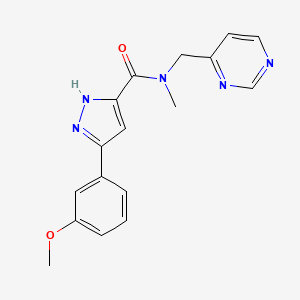 molecular formula C17H17N5O2 B3916705 3-(3-methoxyphenyl)-N-methyl-N-(pyrimidin-4-ylmethyl)-1H-pyrazole-5-carboxamide 