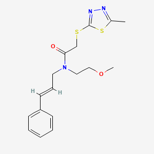 N-(2-methoxyethyl)-2-[(5-methyl-1,3,4-thiadiazol-2-yl)thio]-N-[(2E)-3-phenylprop-2-en-1-yl]acetamide