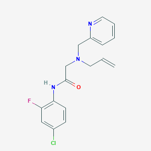 molecular formula C17H17ClFN3O B3916740 2-[allyl(pyridin-2-ylmethyl)amino]-N-(4-chloro-2-fluorophenyl)acetamide 