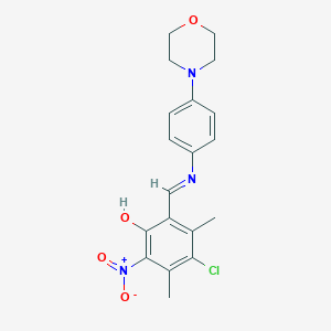 4-Chloro-2-nitro-3,5-dimethyl-6-({[4-(4-morpholinyl)phenyl]imino}methyl)phenol