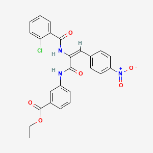 molecular formula C25H20ClN3O6 B3916759 ethyl 3-{[2-[(2-chlorobenzoyl)amino]-3-(4-nitrophenyl)acryloyl]amino}benzoate 