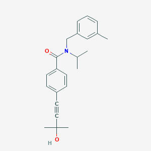 molecular formula C23H27NO2 B3916783 4-(3-hydroxy-3-methylbut-1-yn-1-yl)-N-isopropyl-N-(3-methylbenzyl)benzamide 