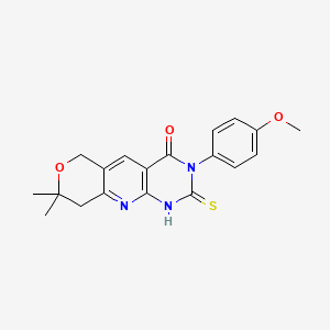 2-mercapto-3-(4-methoxyphenyl)-8,8-dimethyl-3,6,8,9-tetrahydro-4H-pyrano[3',4':5,6]pyrido[2,3-d]pyrimidin-4-one