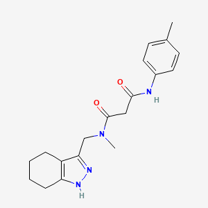 molecular formula C19H24N4O2 B3916797 N-methyl-N'-(4-methylphenyl)-N-(4,5,6,7-tetrahydro-1H-indazol-3-ylmethyl)malonamide 