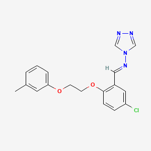 molecular formula C18H17ClN4O2 B3916830 N-{5-chloro-2-[2-(3-methylphenoxy)ethoxy]benzylidene}-4H-1,2,4-triazol-4-amine 