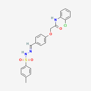 molecular formula C22H20ClN3O4S B3916858 N-(2-chlorophenyl)-2-(4-{2-[(4-methylphenyl)sulfonyl]carbonohydrazonoyl}phenoxy)acetamide 
