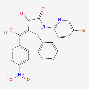 molecular formula C22H14BrN3O5 B3916863 1-(5-bromo-2-pyridinyl)-3-hydroxy-4-(4-nitrobenzoyl)-5-phenyl-1,5-dihydro-2H-pyrrol-2-one 