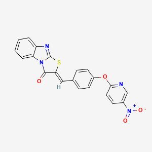 molecular formula C21H12N4O4S B3916864 2-{4-[(5-nitro-2-pyridinyl)oxy]benzylidene}[1,3]thiazolo[3,2-a]benzimidazol-3(2H)-one 