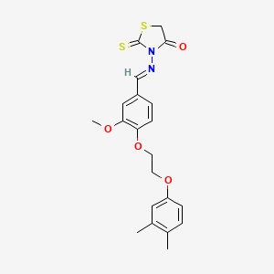 molecular formula C21H22N2O4S2 B3916891 3-({4-[2-(3,4-dimethylphenoxy)ethoxy]-3-methoxybenzylidene}amino)-2-thioxo-1,3-thiazolidin-4-one 