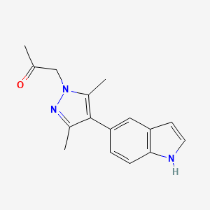 molecular formula C16H17N3O B3916905 1-[4-(1H-indol-5-yl)-3,5-dimethyl-1H-pyrazol-1-yl]acetone 