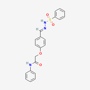 N-phenyl-2-{4-[2-(phenylsulfonyl)carbonohydrazonoyl]phenoxy}acetamide