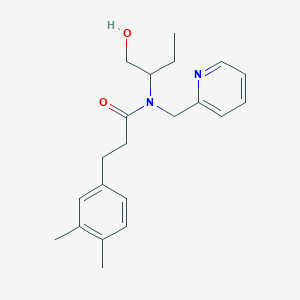 molecular formula C21H28N2O2 B3916918 3-(3,4-dimethylphenyl)-N-[1-(hydroxymethyl)propyl]-N-(pyridin-2-ylmethyl)propanamide 