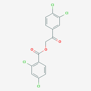 molecular formula C15H8Cl4O3 B391692 2-(3,4-Dichlorophenyl)-2-oxoethyl 2,4-dichlorobenzoate 