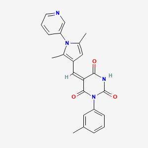 5-{[2,5-dimethyl-1-(3-pyridinyl)-1H-pyrrol-3-yl]methylene}-1-(3-methylphenyl)-2,4,6(1H,3H,5H)-pyrimidinetrione