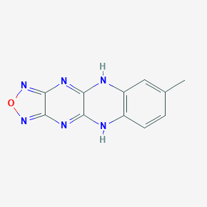 molecular formula C11H8N6O B391694 7-Methyl-5,10-dihydro-2-oxa-1,3,4,5,10,11-hexaaza-cyclopenta[b]anthracene 