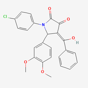 molecular formula C25H20ClNO5 B3916947 4-benzoyl-1-(4-chlorophenyl)-5-(3,4-dimethoxyphenyl)-3-hydroxy-1,5-dihydro-2H-pyrrol-2-one 