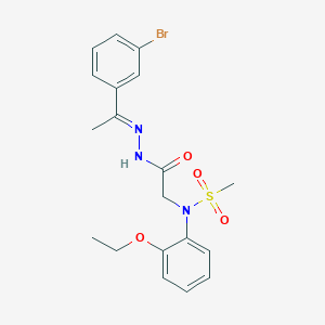 molecular formula C19H22BrN3O4S B3916961 N-(2-{2-[1-(3-bromophenyl)ethylidene]hydrazino}-2-oxoethyl)-N-(2-ethoxyphenyl)methanesulfonamide 