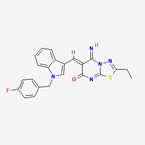 molecular formula C23H18FN5OS B3916963 2-ethyl-6-{[1-(4-fluorobenzyl)-1H-indol-3-yl]methylene}-5-imino-5,6-dihydro-7H-[1,3,4]thiadiazolo[3,2-a]pyrimidin-7-one 