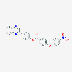 molecular formula C27H17N3O5 B391697 4-(2-Quinoxalinyl)phenyl 4-(4-nitrophenoxy)benzoate 