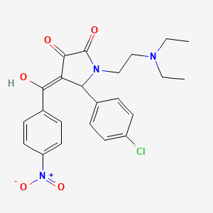 molecular formula C23H24ClN3O5 B3916970 5-(4-chlorophenyl)-1-[2-(diethylamino)ethyl]-3-hydroxy-4-(4-nitrobenzoyl)-1,5-dihydro-2H-pyrrol-2-one 