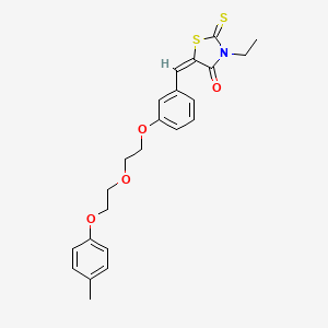 molecular formula C23H25NO4S2 B3916978 3-ethyl-5-(3-{2-[2-(4-methylphenoxy)ethoxy]ethoxy}benzylidene)-2-thioxo-1,3-thiazolidin-4-one 