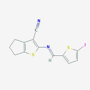 2-{[(5-iodo-2-thienyl)methylene]amino}-5,6-dihydro-4H-cyclopenta[b]thiophene-3-carbonitrile