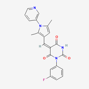 5-{[2,5-dimethyl-1-(3-pyridinyl)-1H-pyrrol-3-yl]methylene}-1-(3-fluorophenyl)-2,4,6(1H,3H,5H)-pyrimidinetrione