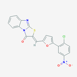 molecular formula C20H10ClN3O4S B391699 2-{[5-(2-chloro-5-nitrophenyl)-2-furyl]methylene}[1,3]thiazolo[3,2-a]benzimidazol-3(2H)-one 