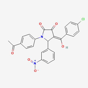 molecular formula C25H17ClN2O6 B3917018 1-(4-acetylphenyl)-4-(4-chlorobenzoyl)-3-hydroxy-5-(3-nitrophenyl)-1,5-dihydro-2H-pyrrol-2-one 