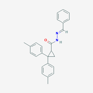 molecular formula C25H24N2O B391702 N'-benzylidene-2,2-bis(4-methylphenyl)cyclopropanecarbohydrazide 