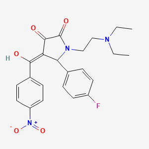 molecular formula C23H24FN3O5 B3917039 (4Z)-1-[2-(diethylamino)ethyl]-5-(4-fluorophenyl)-4-[hydroxy-(4-nitrophenyl)methylidene]pyrrolidine-2,3-dione 