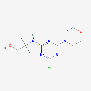molecular formula C11H18ClN5O2 B391704 2-{[4-Chloro-6-(4-morpholinyl)-1,3,5-triazin-2-yl]amino}-2-methyl-1-propanol 