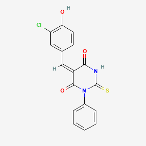 molecular formula C17H11ClN2O3S B3917047 5-(3-chloro-4-hydroxybenzylidene)-1-phenyl-2-thioxodihydro-4,6(1H,5H)-pyrimidinedione 