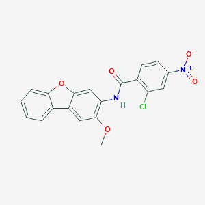 molecular formula C20H13ClN2O5 B391705 2-chloro-N-(2-methoxydibenzofuran-3-yl)-4-nitrobenzamide CAS No. 332037-41-9