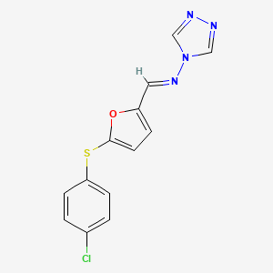 molecular formula C13H9ClN4OS B3917050 N-({5-[(4-chlorophenyl)thio]-2-furyl}methylene)-4H-1,2,4-triazol-4-amine 