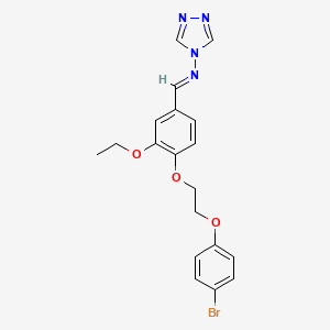 molecular formula C19H19BrN4O3 B3917062 N-{4-[2-(4-bromophenoxy)ethoxy]-3-ethoxybenzylidene}-4H-1,2,4-triazol-4-amine 