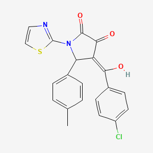 4-(4-chlorobenzoyl)-3-hydroxy-5-(4-methylphenyl)-1-(1,3-thiazol-2-yl)-1,5-dihydro-2H-pyrrol-2-one