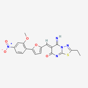 molecular formula C19H15N5O5S B3917088 2-ethyl-5-imino-6-{[5-(2-methoxy-4-nitrophenyl)-2-furyl]methylene}-5,6-dihydro-7H-[1,3,4]thiadiazolo[3,2-a]pyrimidin-7-one 