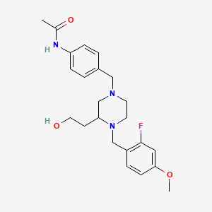 molecular formula C23H30FN3O3 B3917097 N-(4-{[4-(2-fluoro-4-methoxybenzyl)-3-(2-hydroxyethyl)-1-piperazinyl]methyl}phenyl)acetamide 