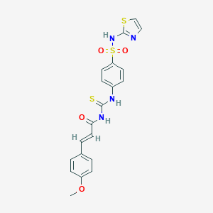 molecular formula C20H18N4O4S3 B391710 4-[({[3-(4-methoxyphenyl)acryloyl]amino}carbothioyl)amino]-N-(1,3-thiazol-2-yl)benzenesulfonamide CAS No. 352338-61-5