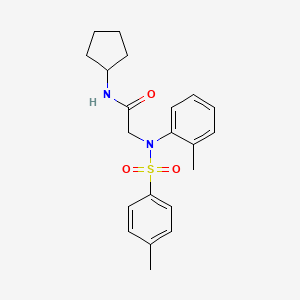 molecular formula C21H26N2O3S B3917103 N~1~-cyclopentyl-N~2~-(2-methylphenyl)-N~2~-[(4-methylphenyl)sulfonyl]glycinamide 