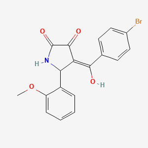 molecular formula C18H14BrNO4 B3917108 4-(4-bromobenzoyl)-3-hydroxy-5-(2-methoxyphenyl)-1,5-dihydro-2H-pyrrol-2-one 