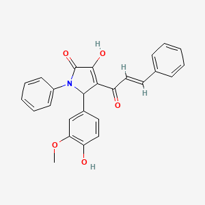 molecular formula C26H21NO5 B3917120 4-cinnamoyl-3-hydroxy-5-(4-hydroxy-3-methoxyphenyl)-1-phenyl-1,5-dihydro-2H-pyrrol-2-one 
