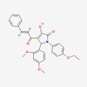 molecular formula C29H27NO6 B3917122 4-cinnamoyl-5-(2,4-dimethoxyphenyl)-1-(4-ethoxyphenyl)-3-hydroxy-1,5-dihydro-2H-pyrrol-2-one 