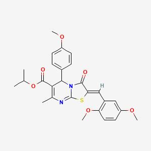 isopropyl 2-(2,5-dimethoxybenzylidene)-5-(4-methoxyphenyl)-7-methyl-3-oxo-2,3-dihydro-5H-[1,3]thiazolo[3,2-a]pyrimidine-6-carboxylate