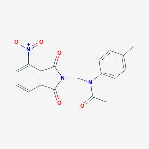 molecular formula C18H15N3O5 B391714 N-(4-Nitro-1,3-dioxo-1,3-dihydro-isoindol-2-ylmethyl)-N-p-tolyl-acetamide 