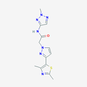 molecular formula C13H15N7OS B3917156 2-[3-(2,4-dimethyl-1,3-thiazol-5-yl)-1H-pyrazol-1-yl]-N-(2-methyl-2H-1,2,3-triazol-4-yl)acetamide 