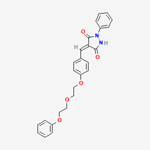 molecular formula C26H24N2O5 B3917160 4-{4-[2-(2-phenoxyethoxy)ethoxy]benzylidene}-1-phenyl-3,5-pyrazolidinedione 
